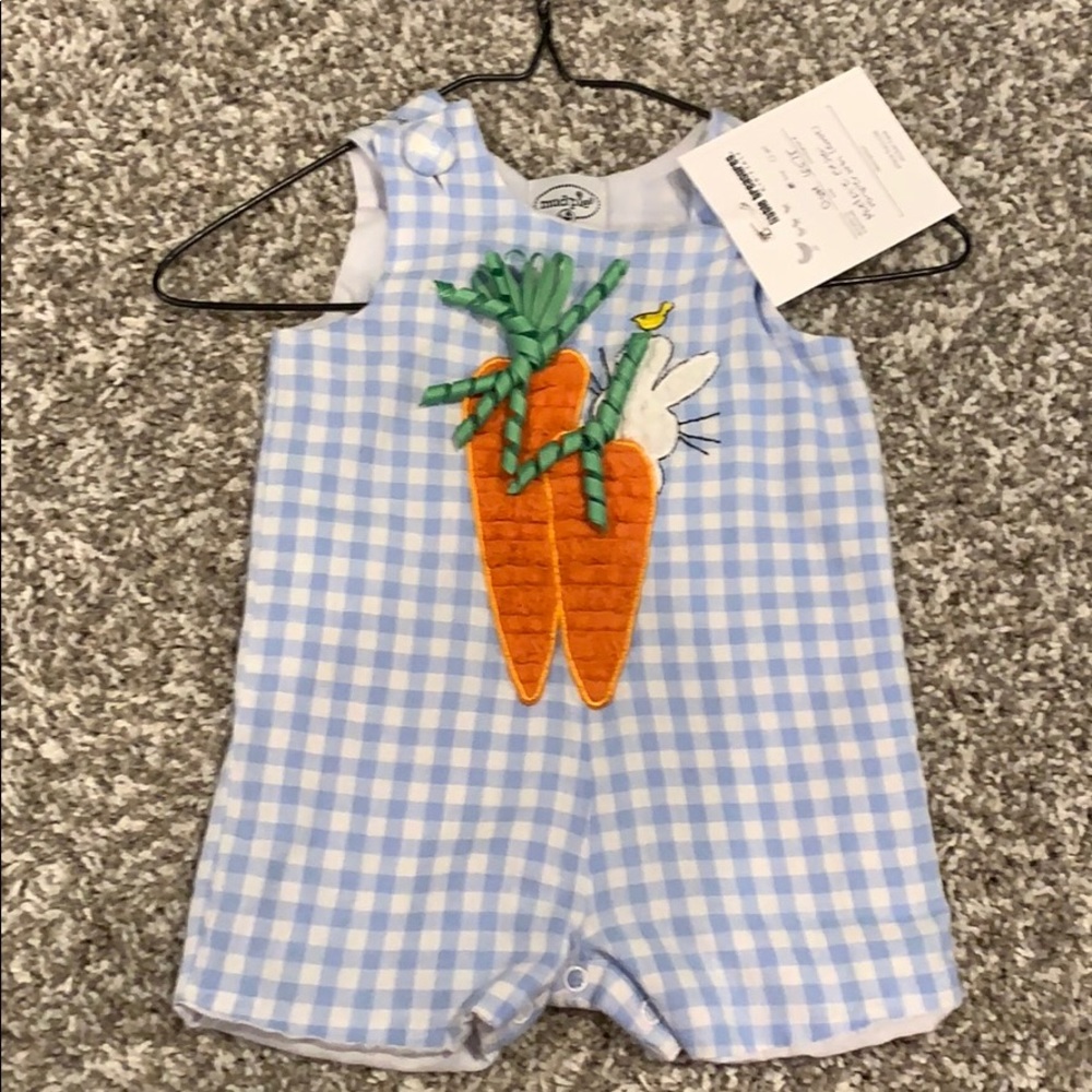 Mudpie baby boy Easter romper